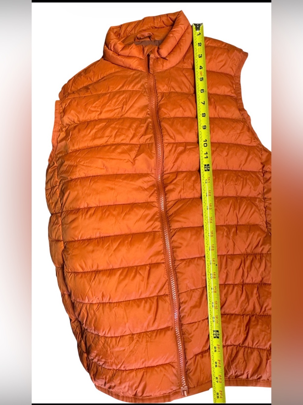 Old Navy Full Zip Puffer Vest Jacket Coat Sleeveless Orange Size Medium - Picture 5 of 8